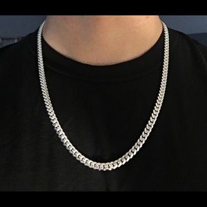 Solid Silver Chain Miami Cuban 24in 6mm .925 Italy